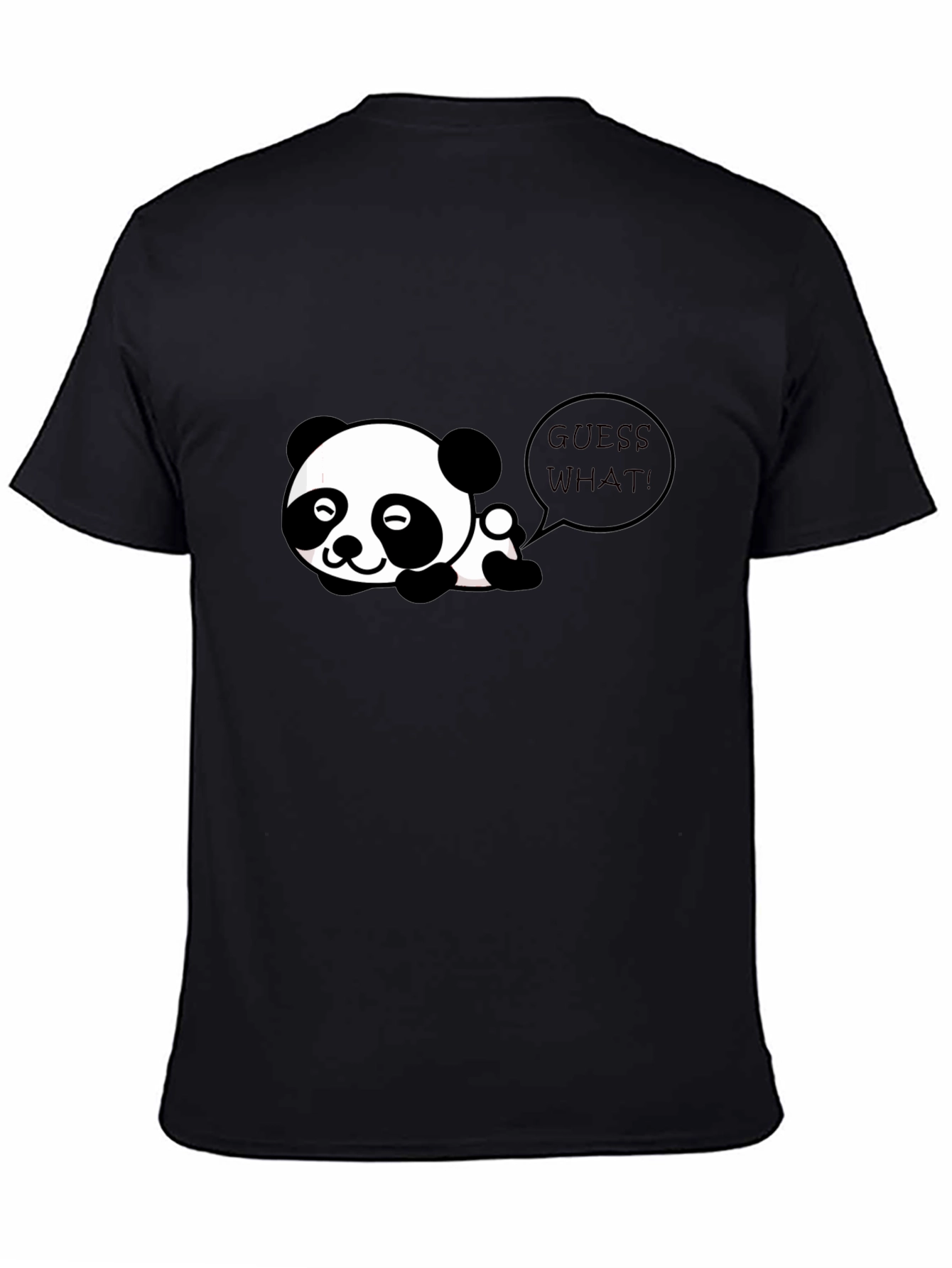 Cute Panda Guess What! Black T-Shirt
