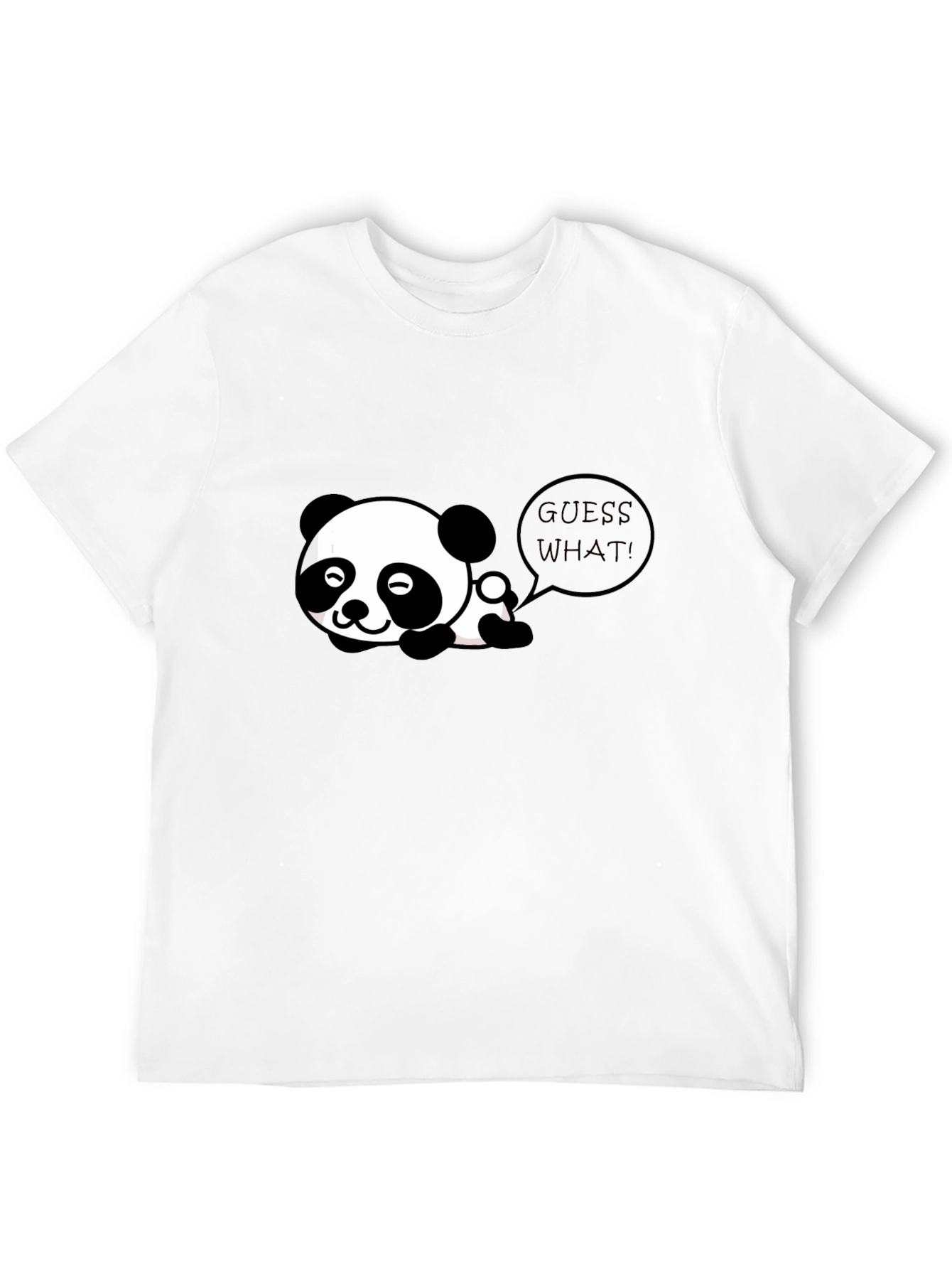 Cute Panda Guess What! Black T-Shirt