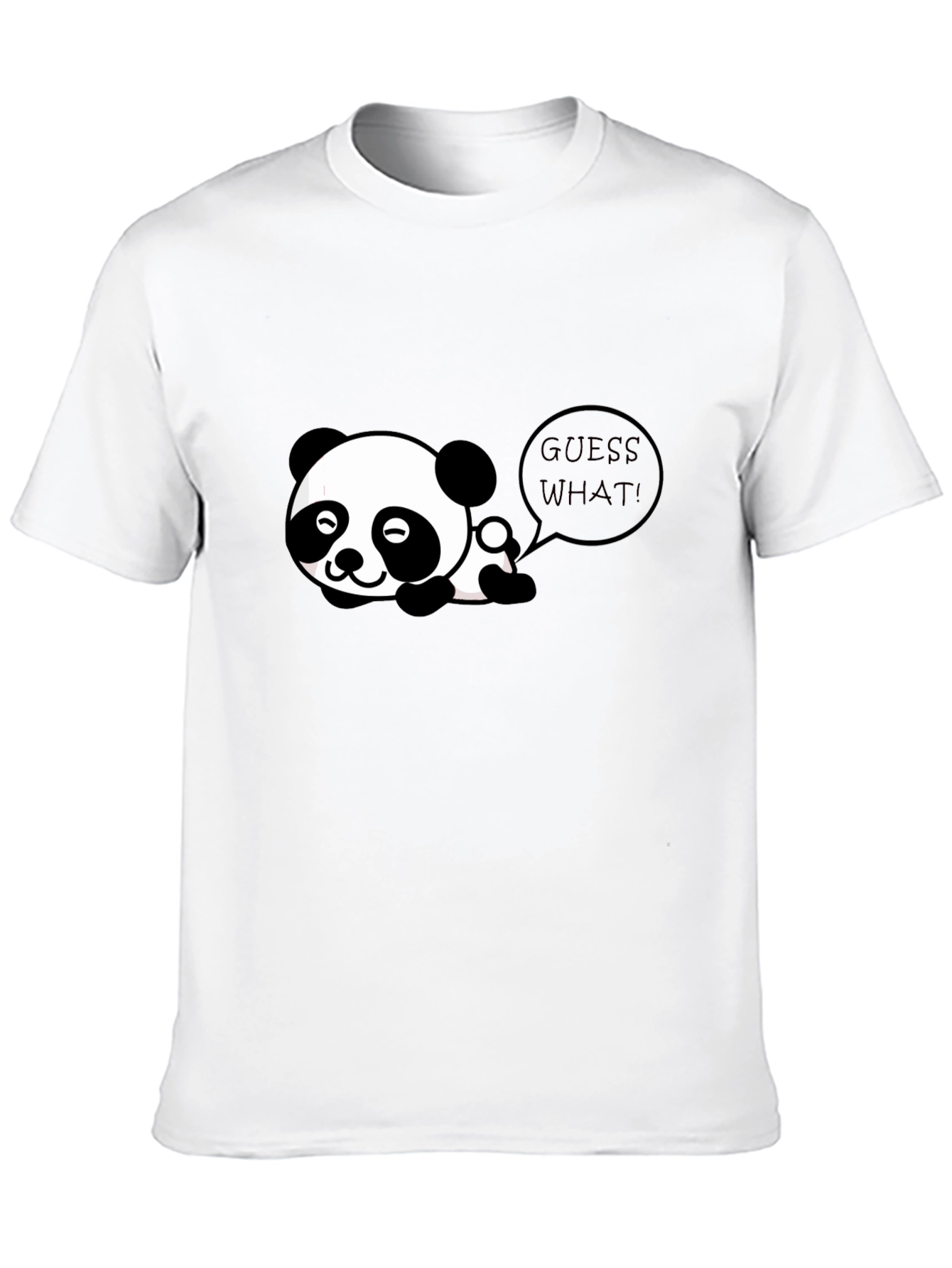 Cute Panda Guess What! Black T-Shirt