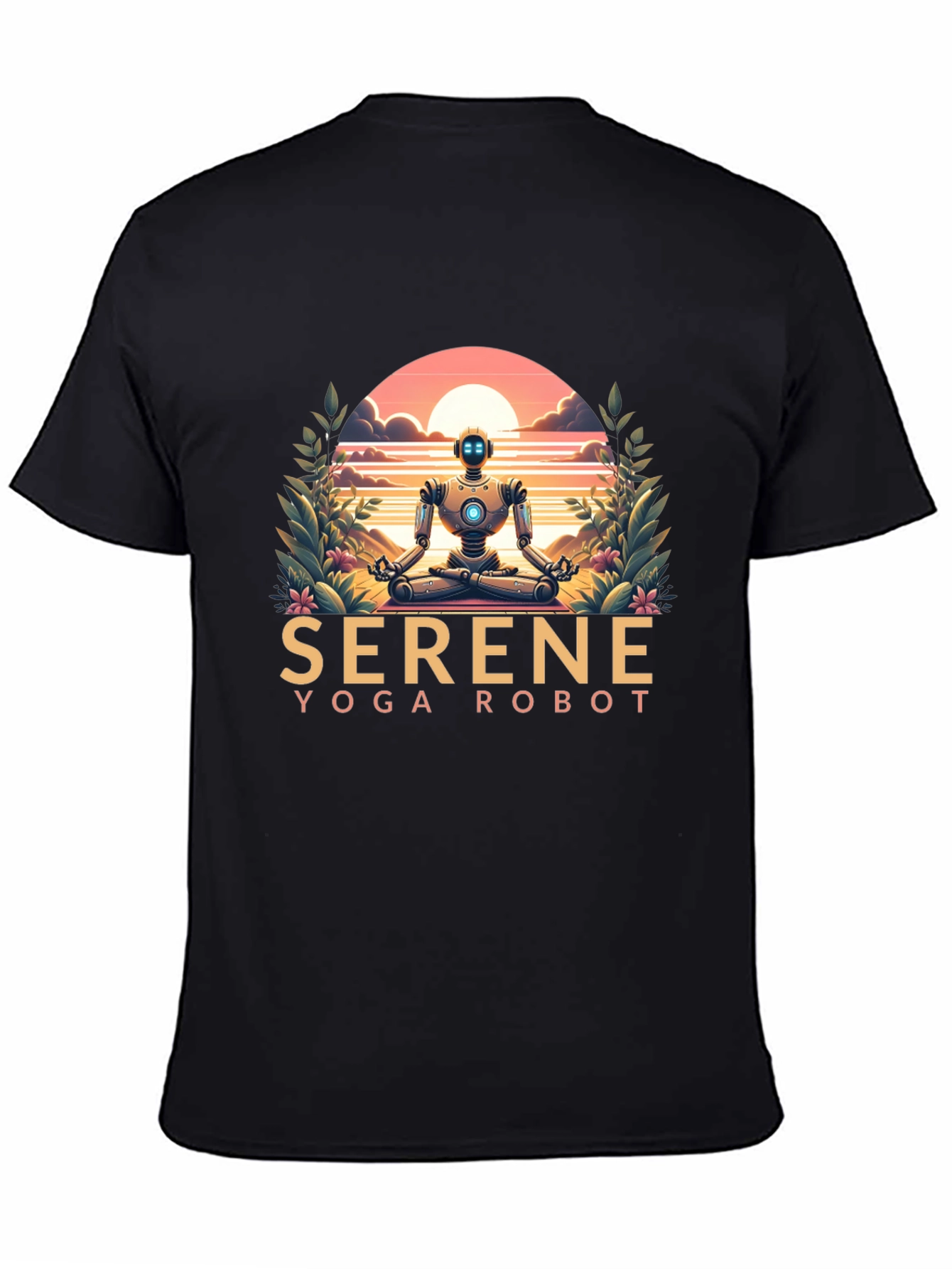 Serene Yoga Robot Graphic Tee