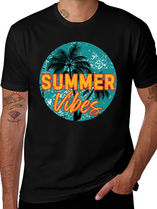 Summer Vibes Graphic Tee - Mens Black T-Shirt
