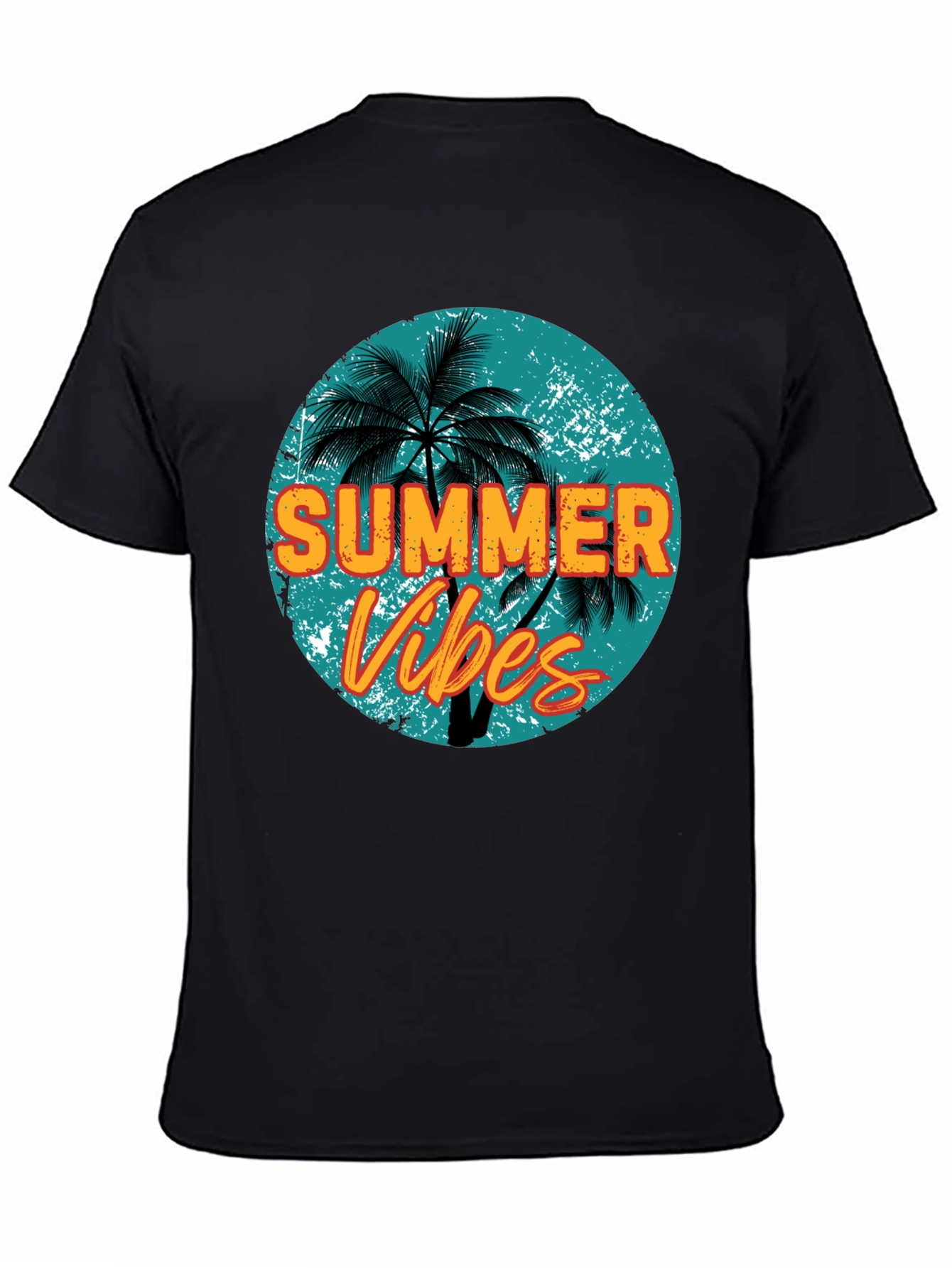 Summer Vibes Graphic Tee - Mens Black T-Shirt