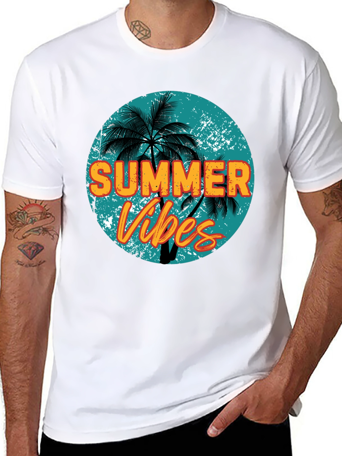 Summer Vibes Graphic Tee - Mens Black T-Shirt