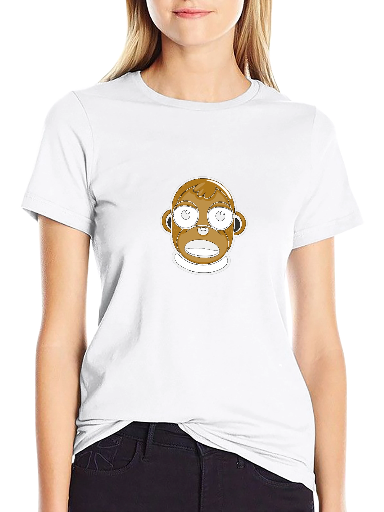 Unique Cartoon Graphic Print Black Crew Neck T-Shirt