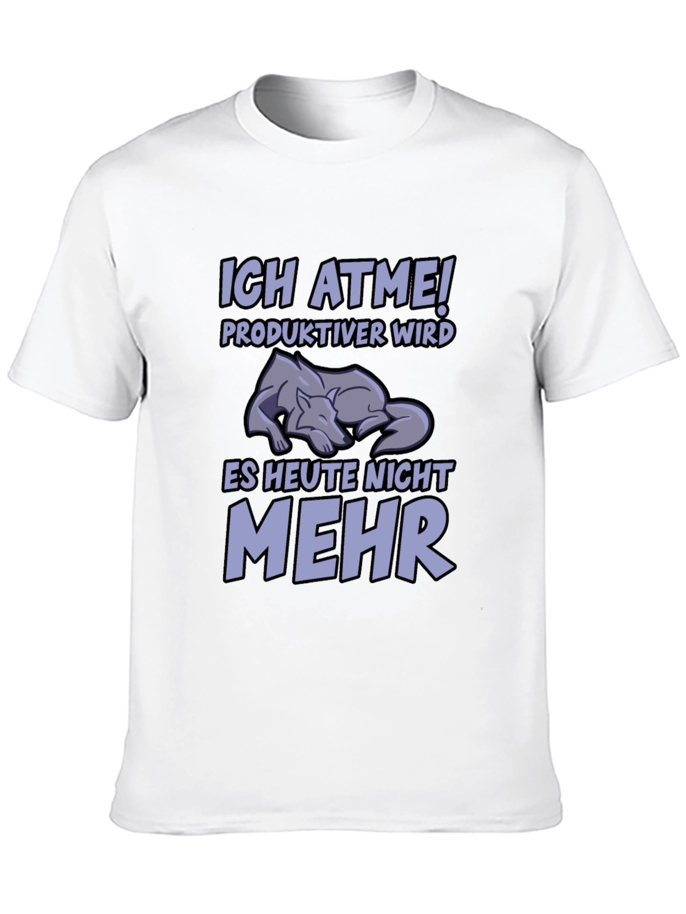 Funny German Wolf T-Shirt - Ich Atme!
