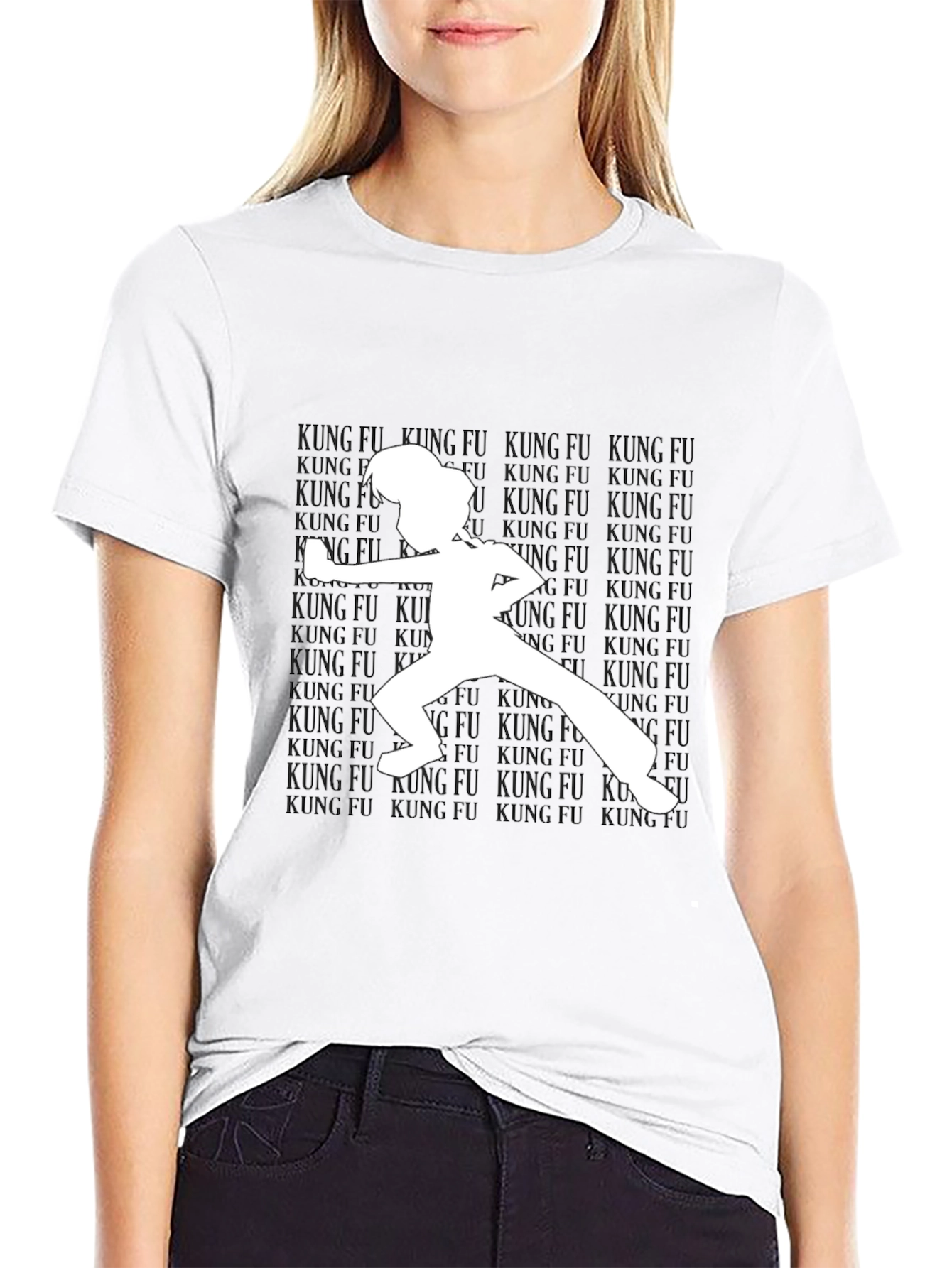Kung Fu Silhouette T-Shirt - Black