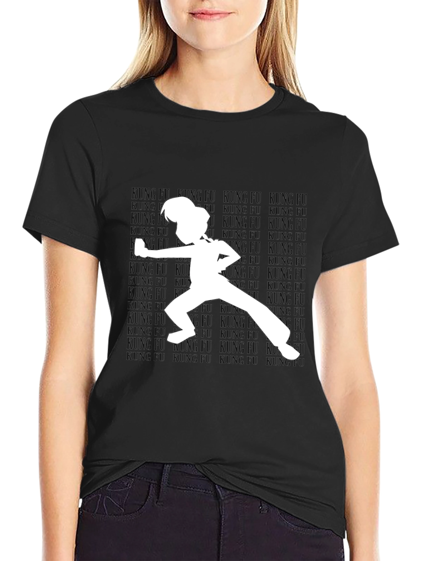 Kung Fu Silhouette T-Shirt - Black