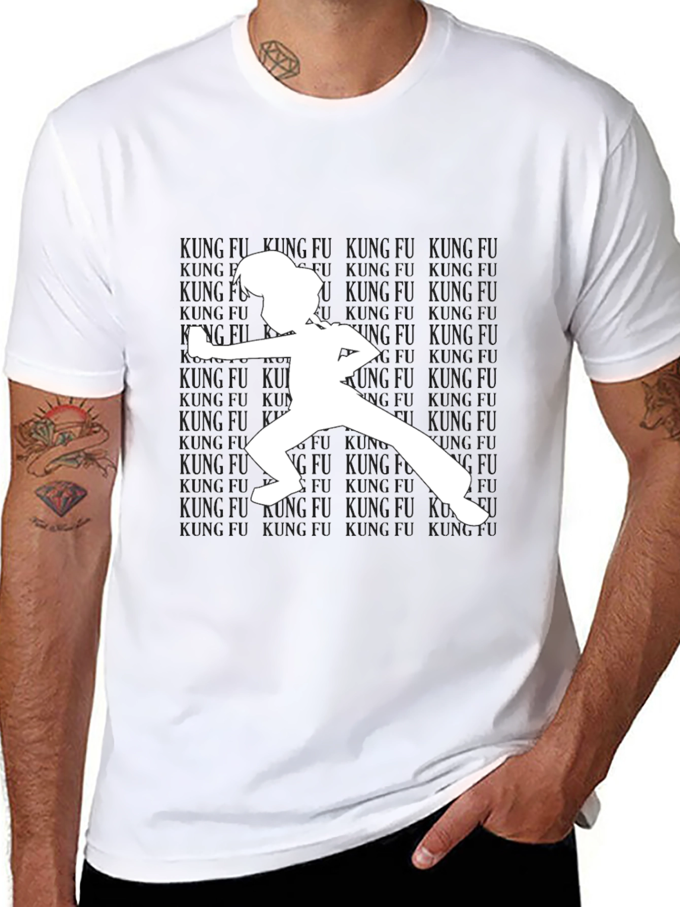 Kung Fu Silhouette T-Shirt - Black