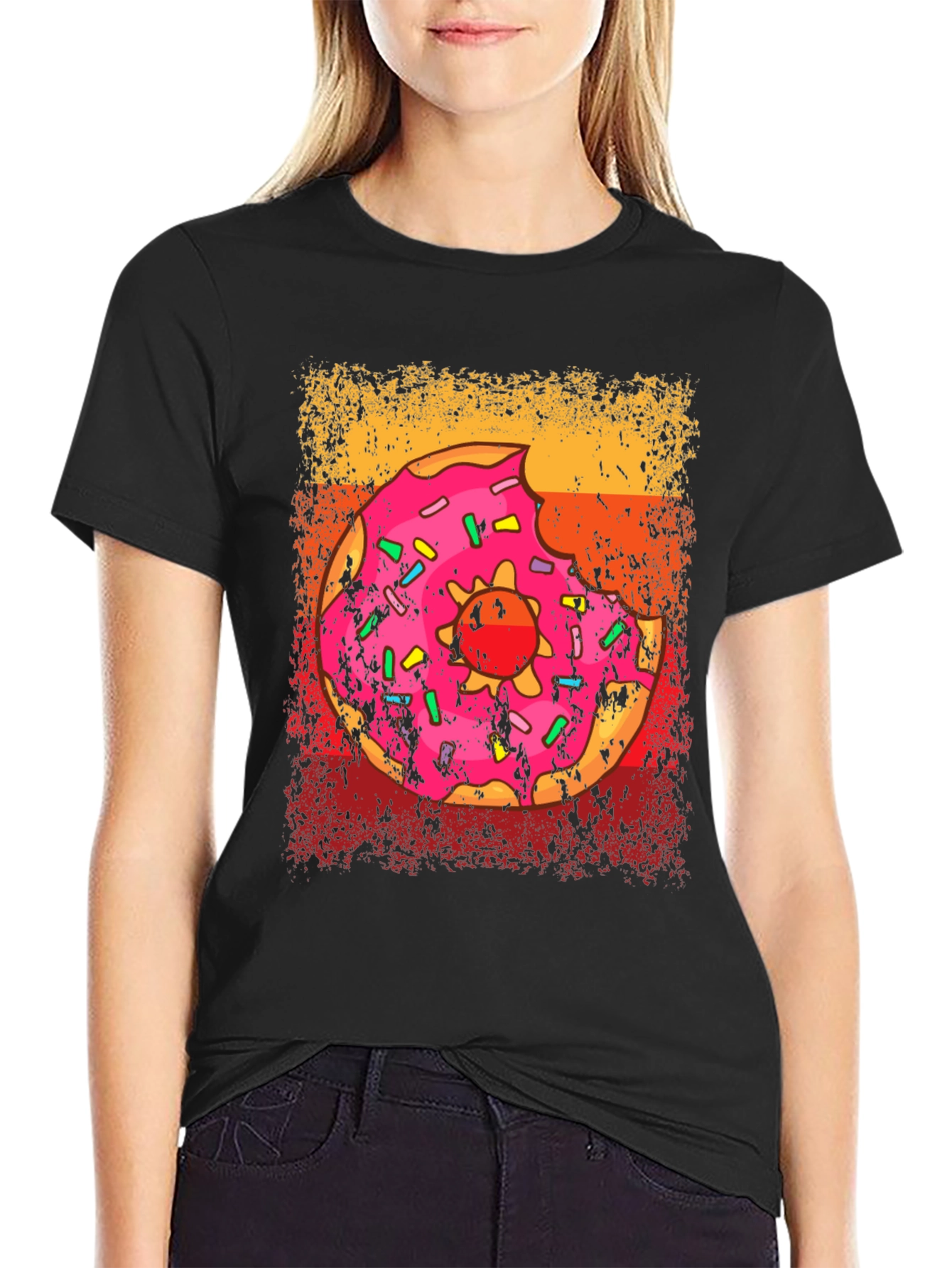 Donut Glazed Sprinkled Graphic T-Shirt