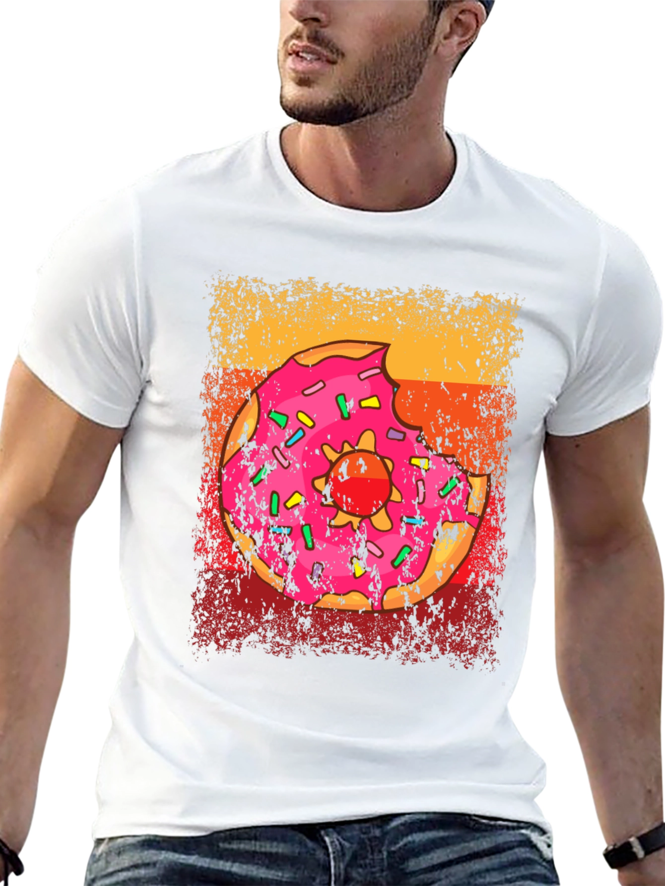 Donut Glazed Sprinkled Graphic T-Shirt