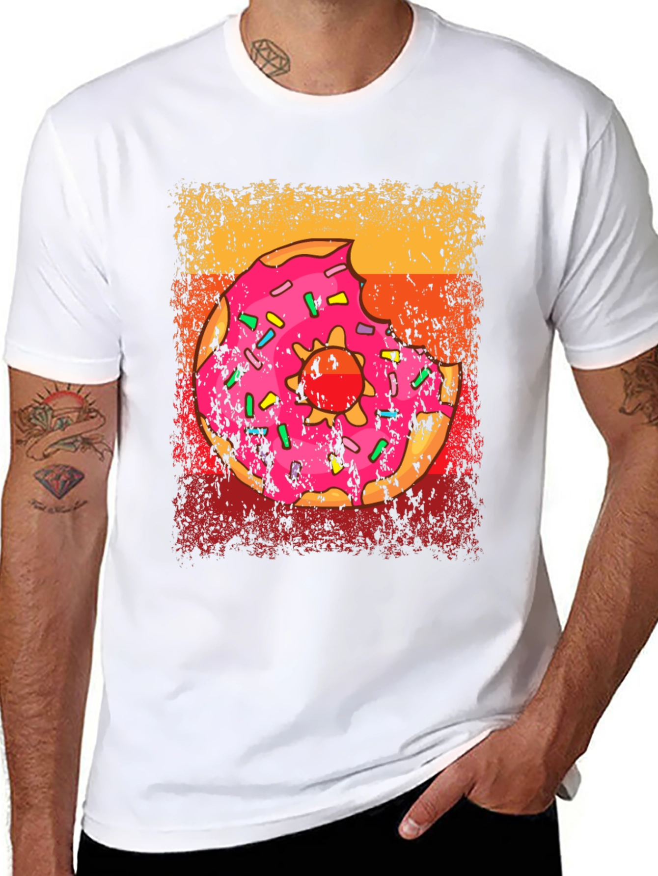 Donut Glazed Sprinkled Graphic T-Shirt