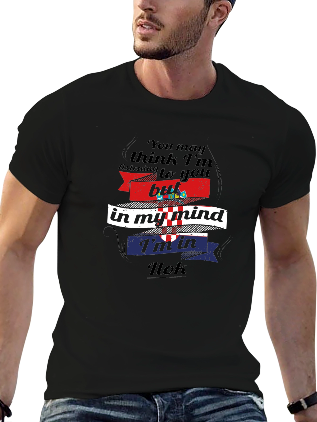Funny Ilok Croatia T-Shirt Croatian Flag Design