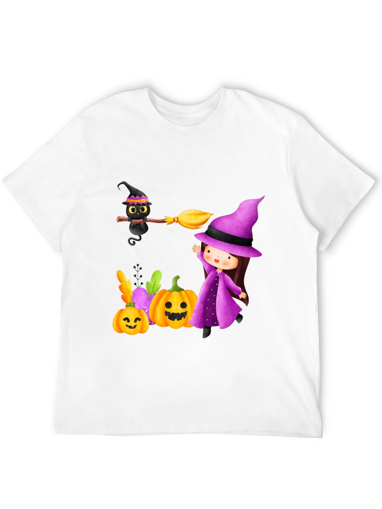 Halloween Witch & Cat T-Shirt
