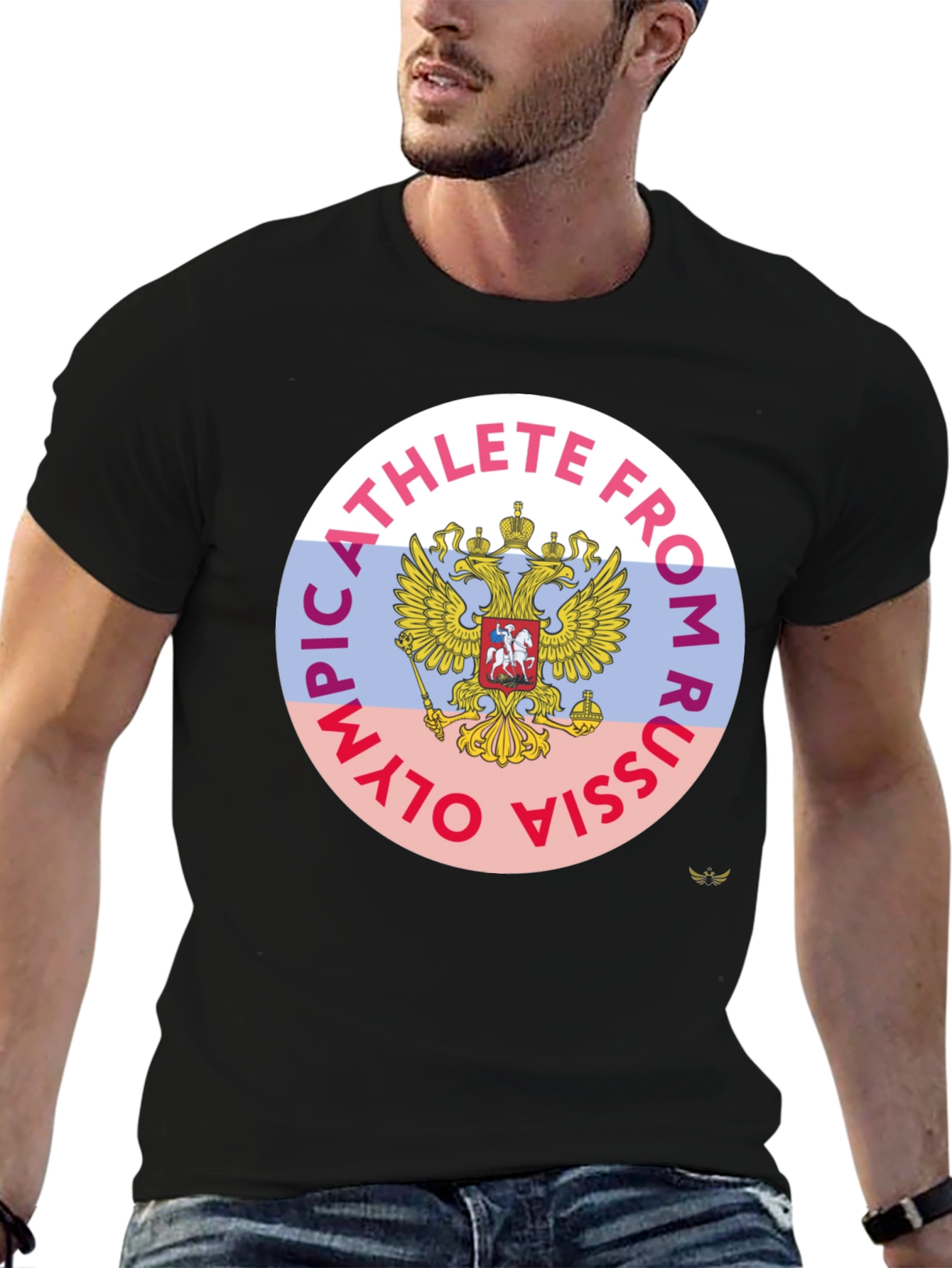 Olympic Athlete From Russia Black T-Shirt