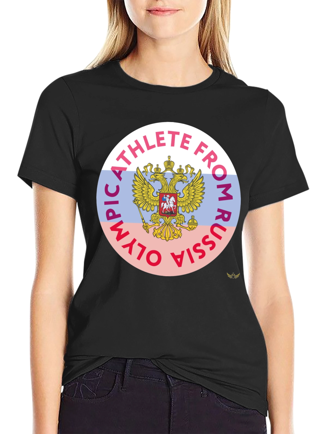 Olympic Athlete From Russia Black T-Shirt