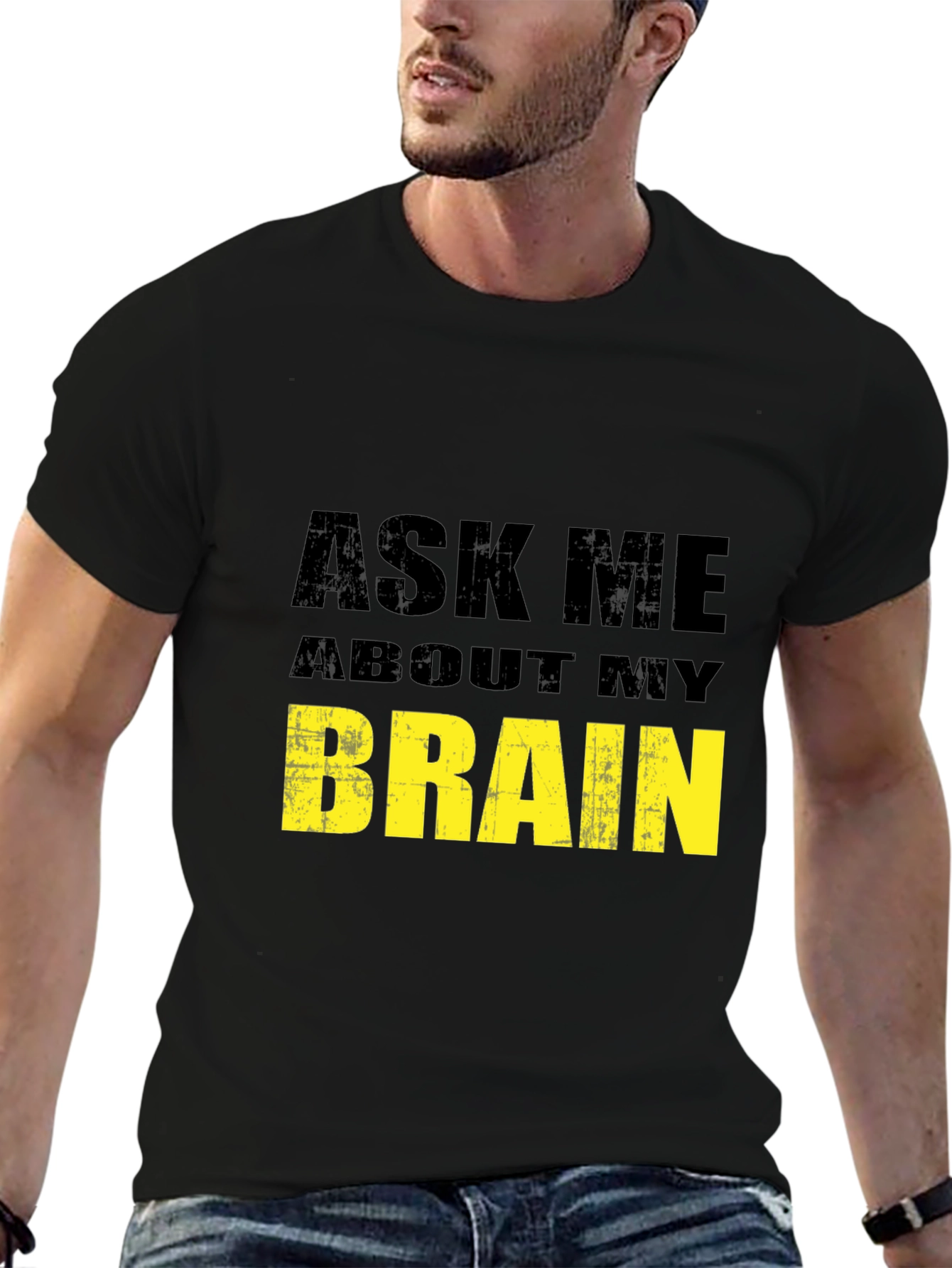 Ask Me About My Brain Black T-Shirt