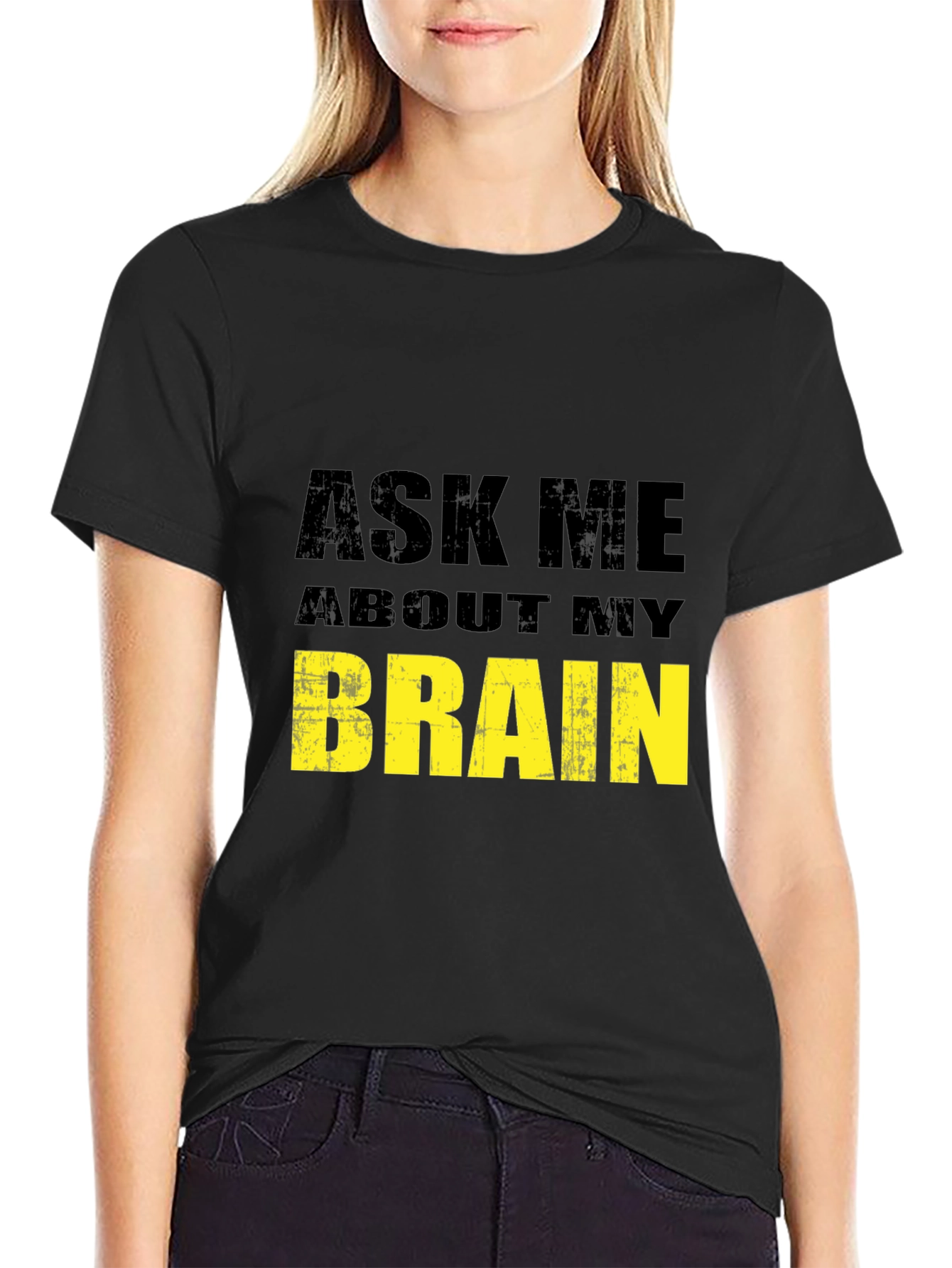 Ask Me About My Brain Black T-Shirt