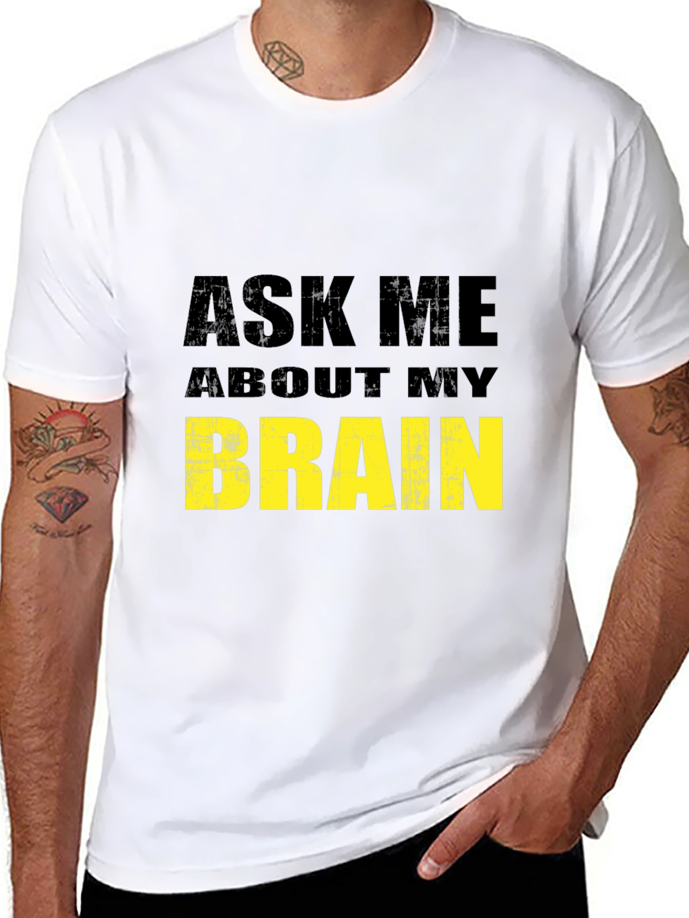 Ask Me About My Brain Black T-Shirt
