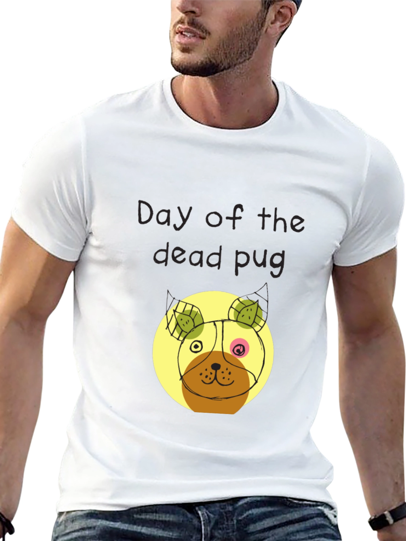 Day of the Dead Pug T-Shirt - Black