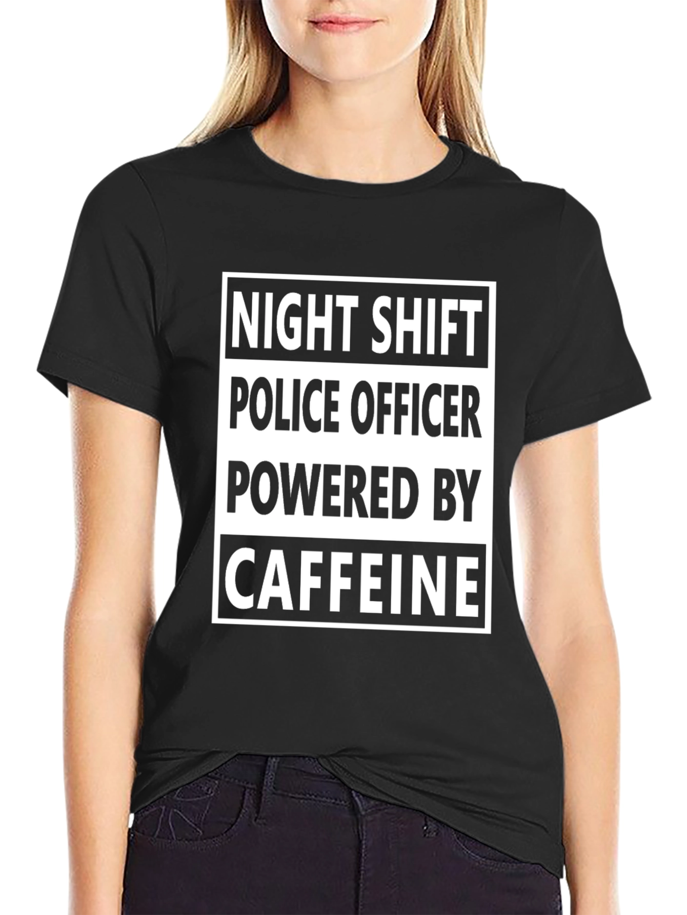 Night Shift Police Officer Caffeine T-Shirt
