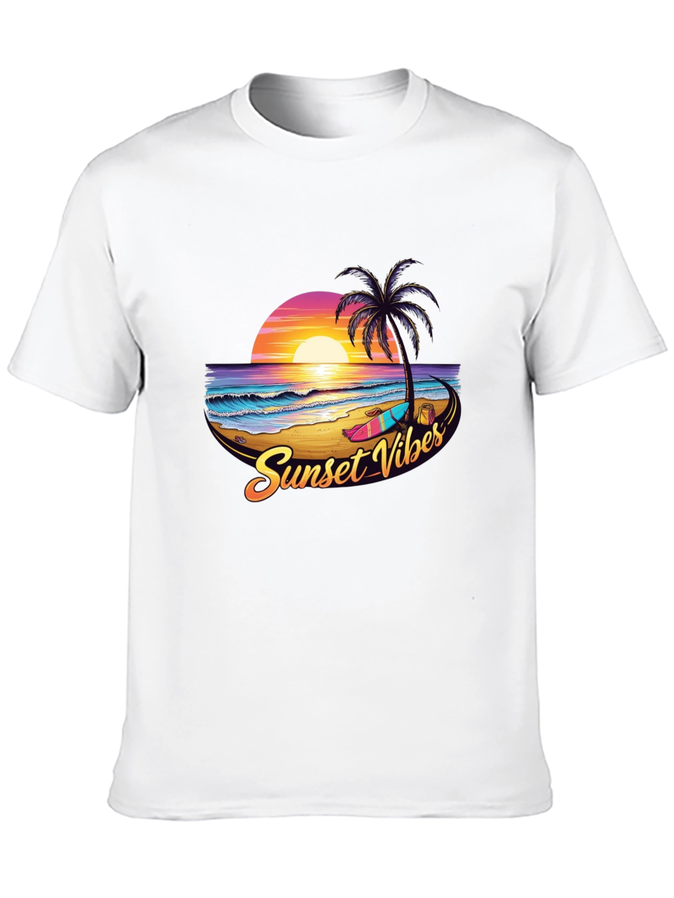 Sunset Vibes Graphic Tee - Black