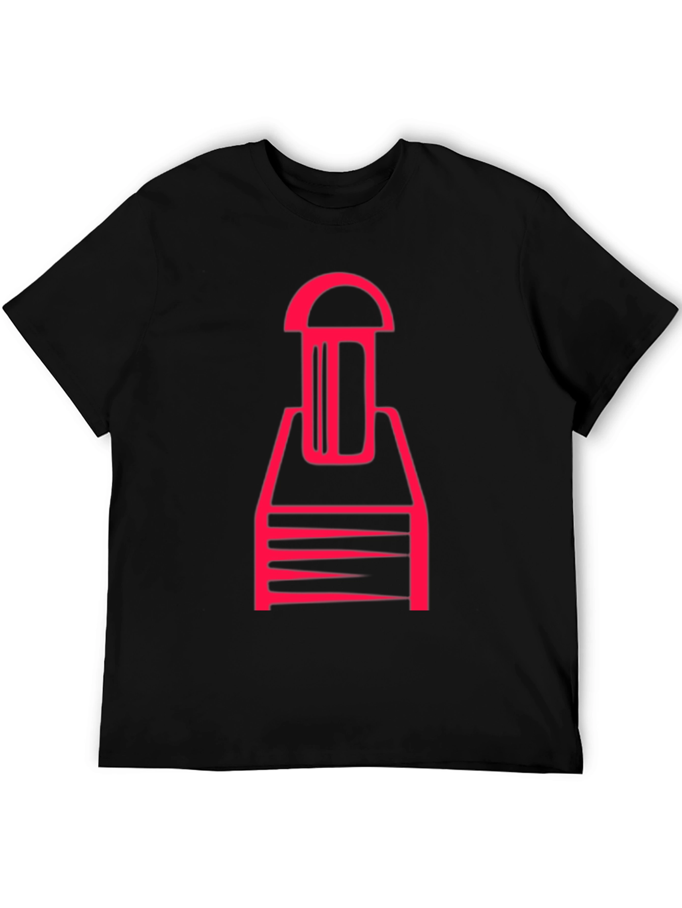 Abstract Red Graphic Print Black T-Shirt
