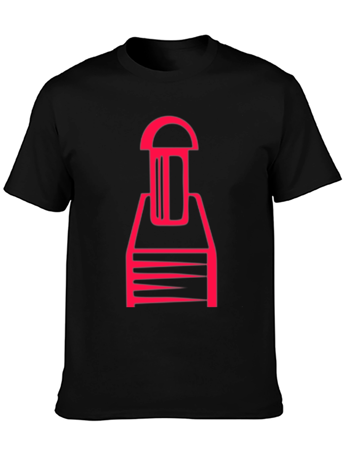 Abstract Red Graphic Print Black T-Shirt