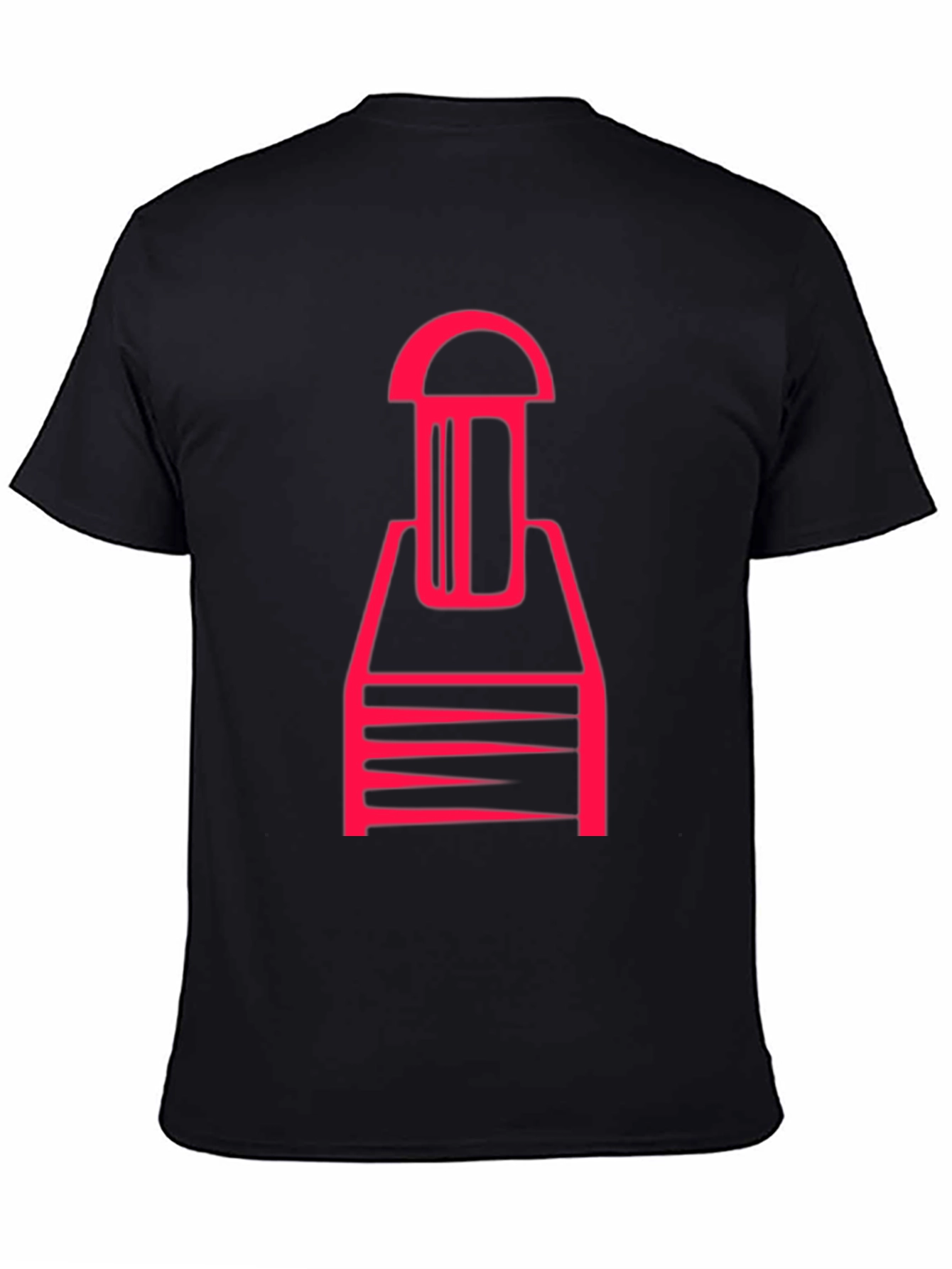 Abstract Red Graphic Print Black T-Shirt