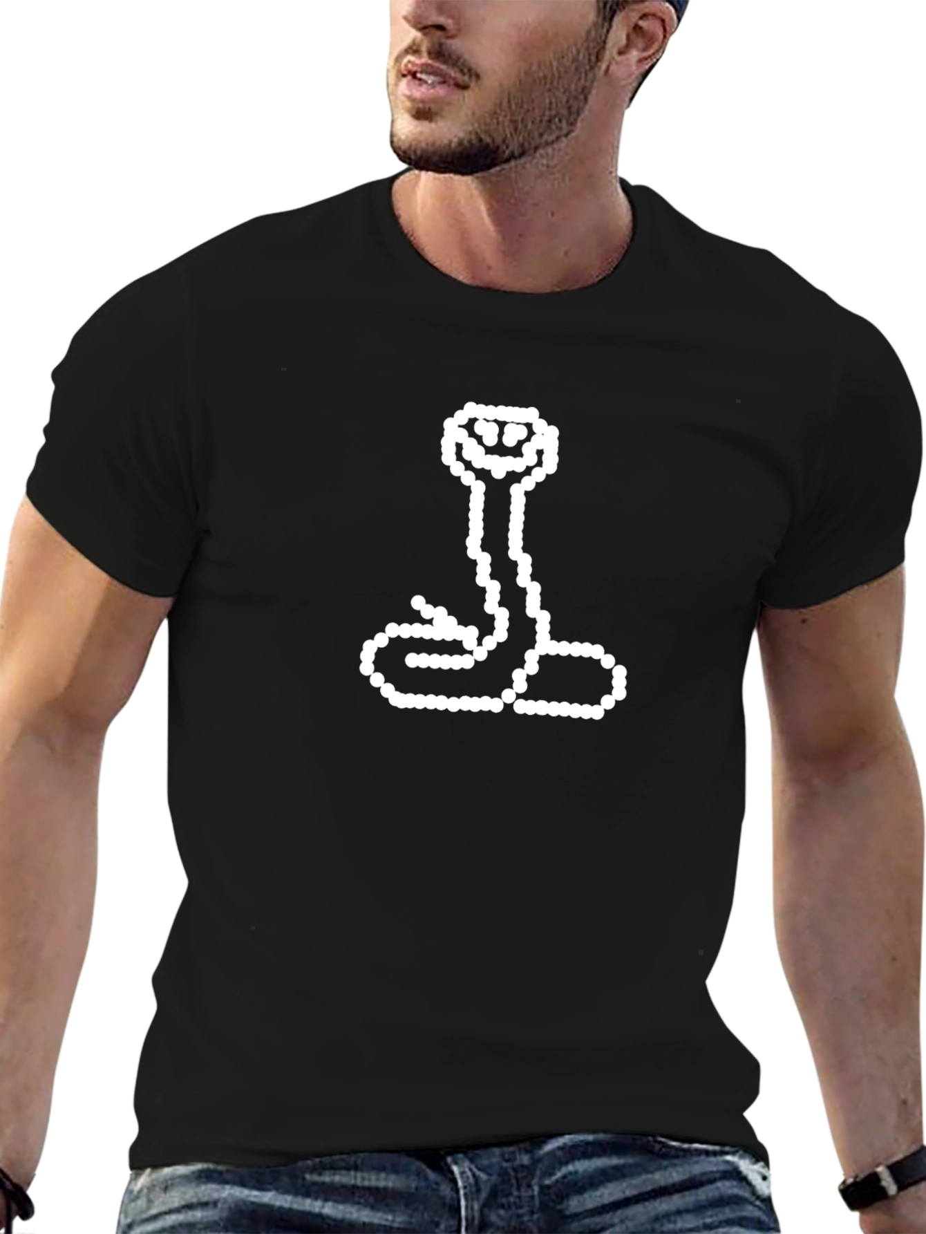 Pixel Snake Graphic T-Shirt - Retro Gaming Style