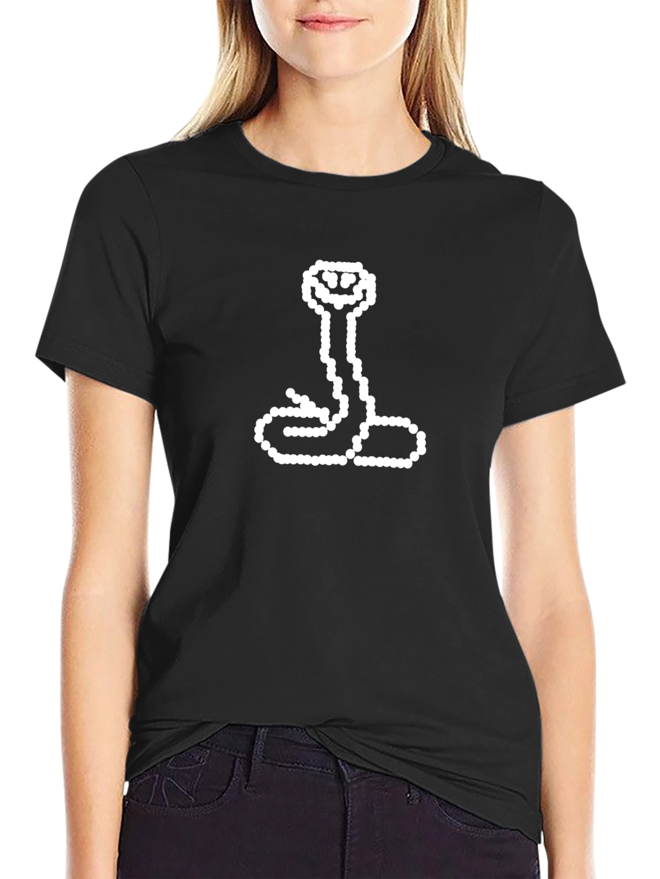 Pixel Snake Graphic T-Shirt - Retro Gaming Style