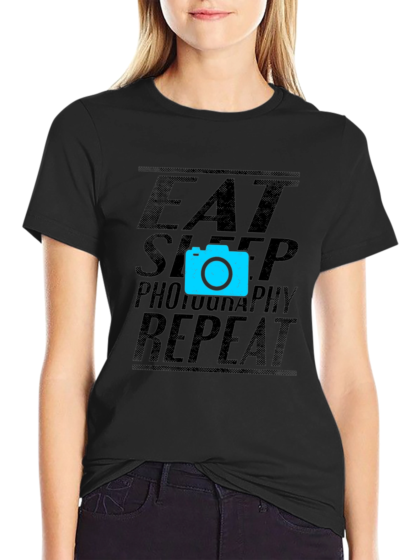 Eat Sleep Photography Repeat Black T-Shirt