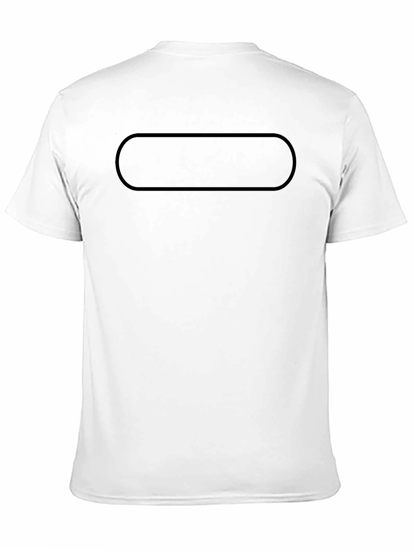 Mens Black Crew Neck T-Shirt with Rectangular Design