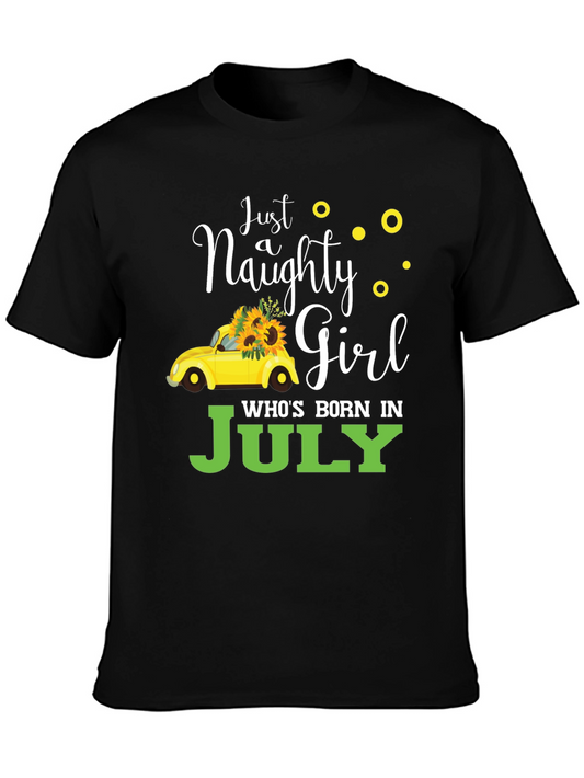 Naughty Girl July Birthday Black T-Shirt