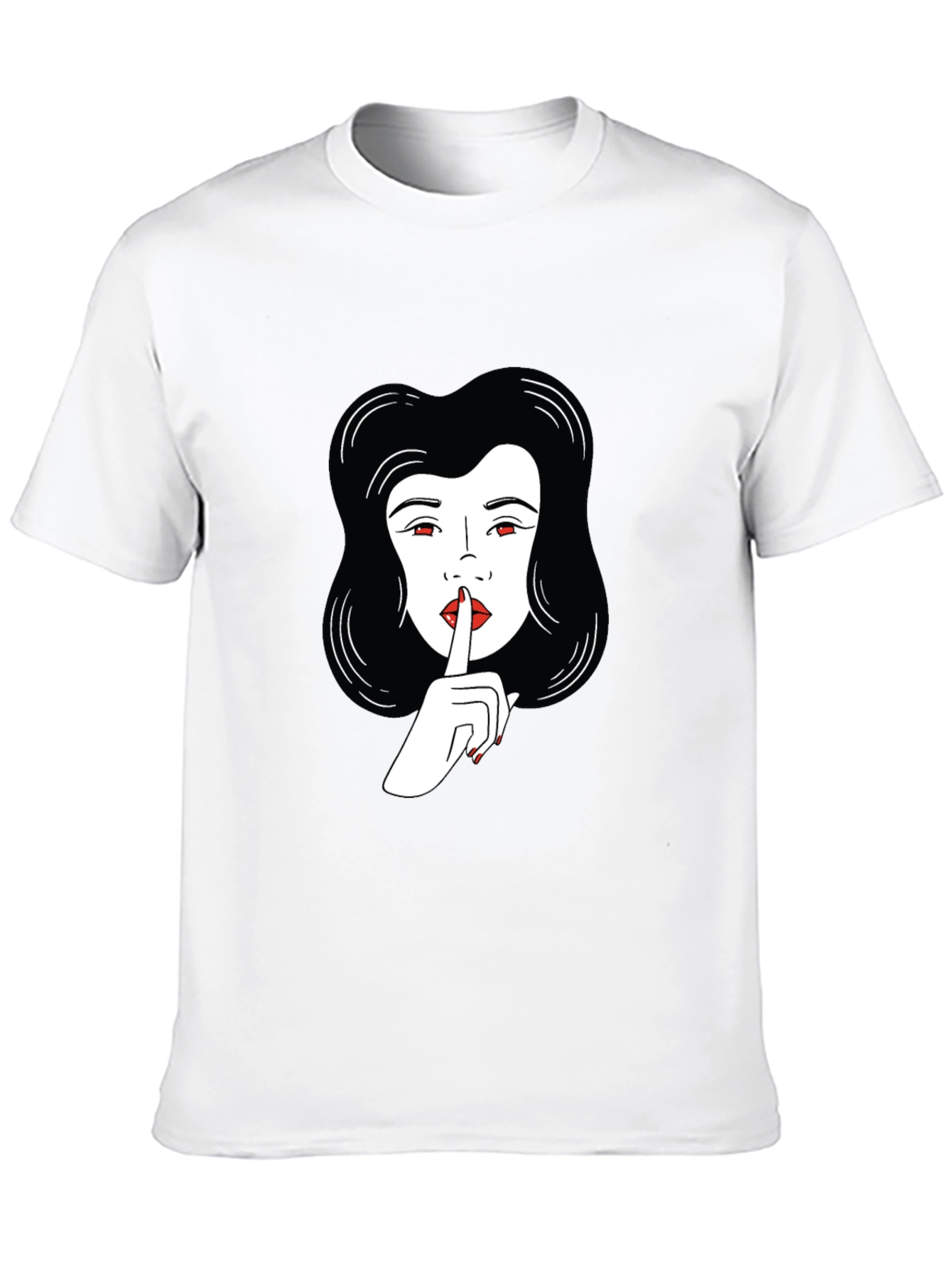 Shhh! Graphic Print Crewneck Tee