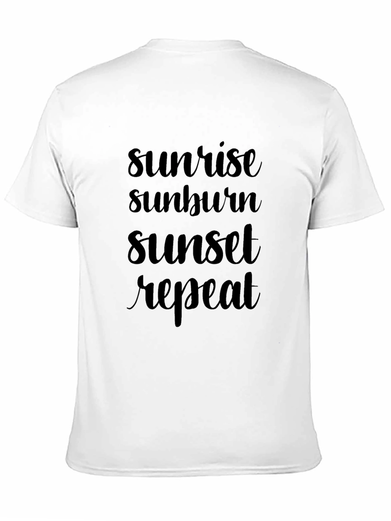 Sunrise Sunburn Sunset Repeat Black T-Shirt