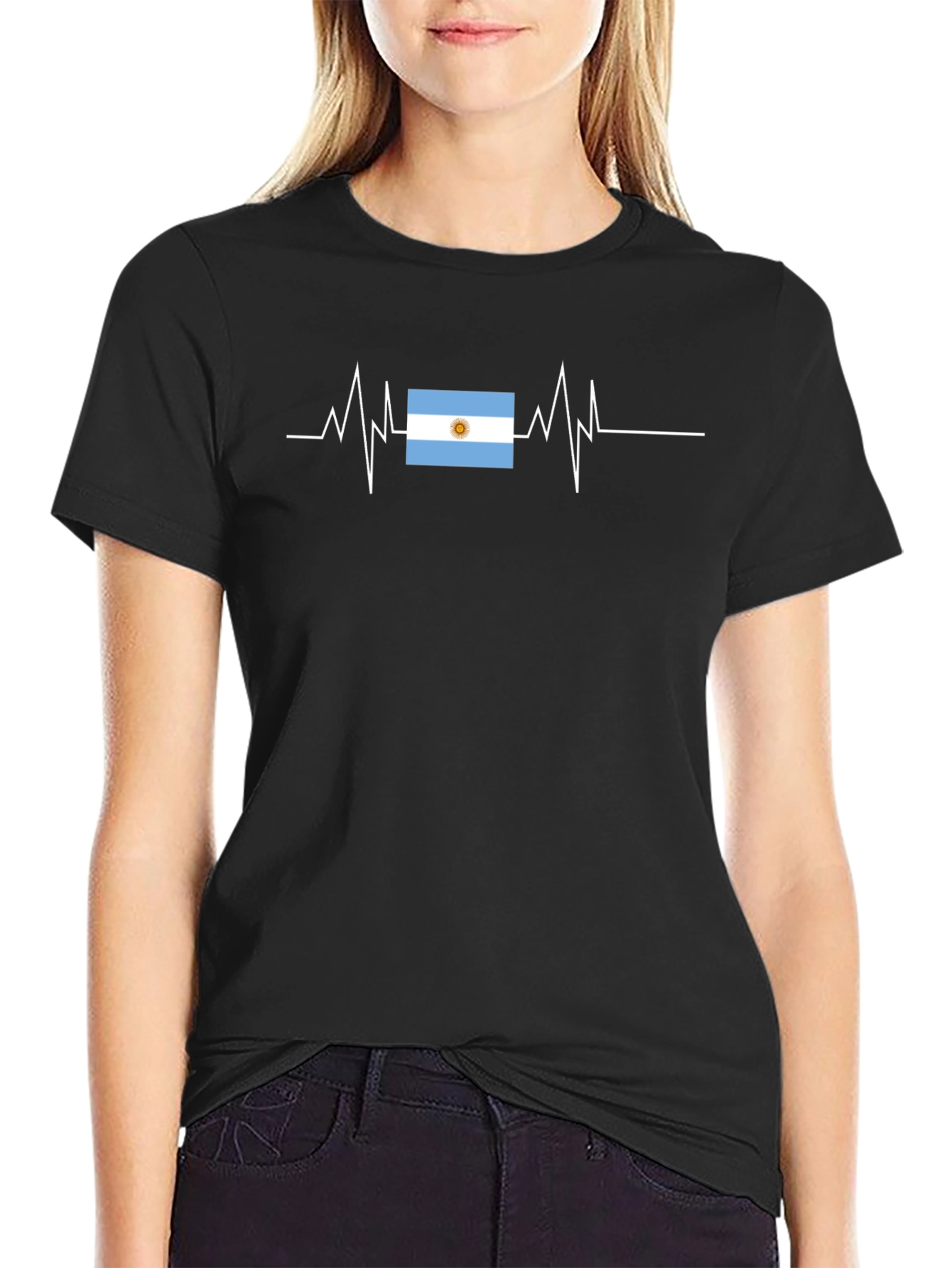 Argentina Flag Heartbeat T-Shirt