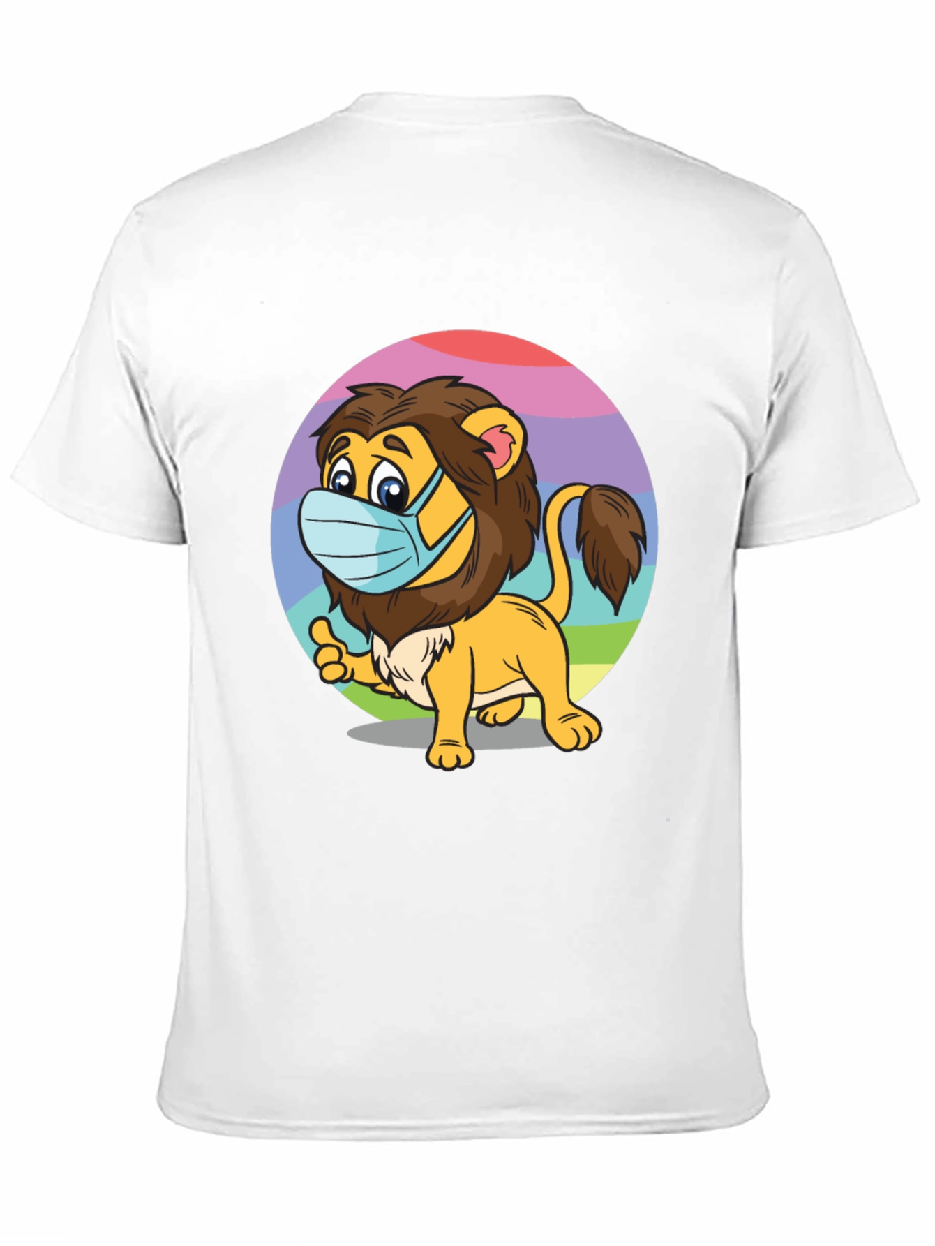 Lion Wearing Mask Black T-Shirt