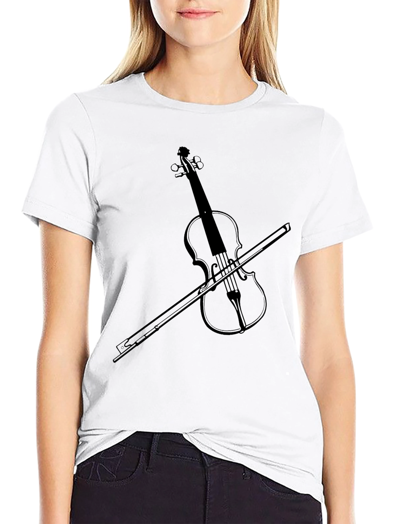 Violin Graphic Tee - Musical Instrument T-Shirt