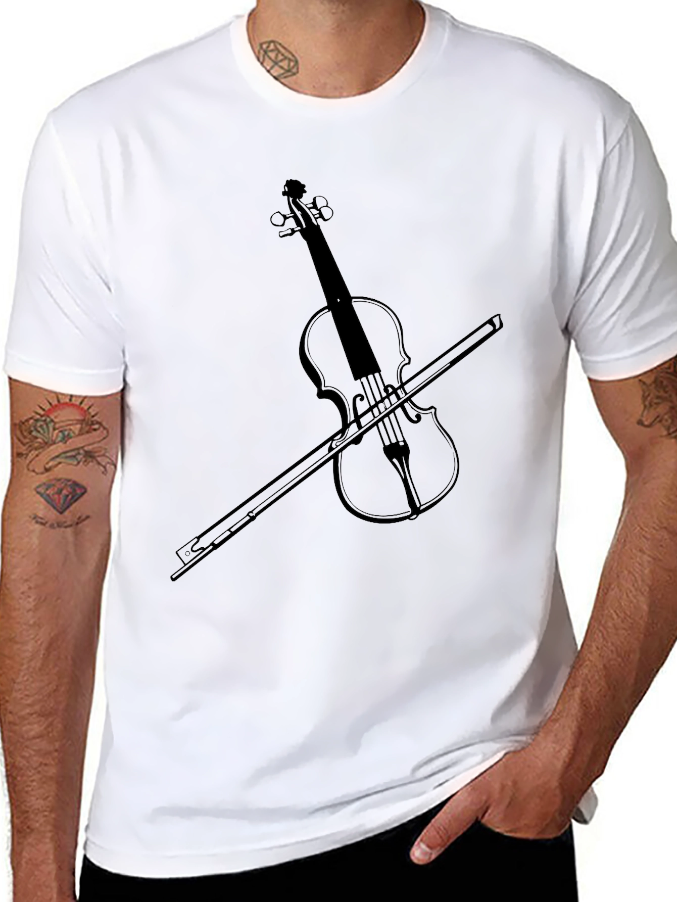 Violin Graphic Tee - Musical Instrument T-Shirt