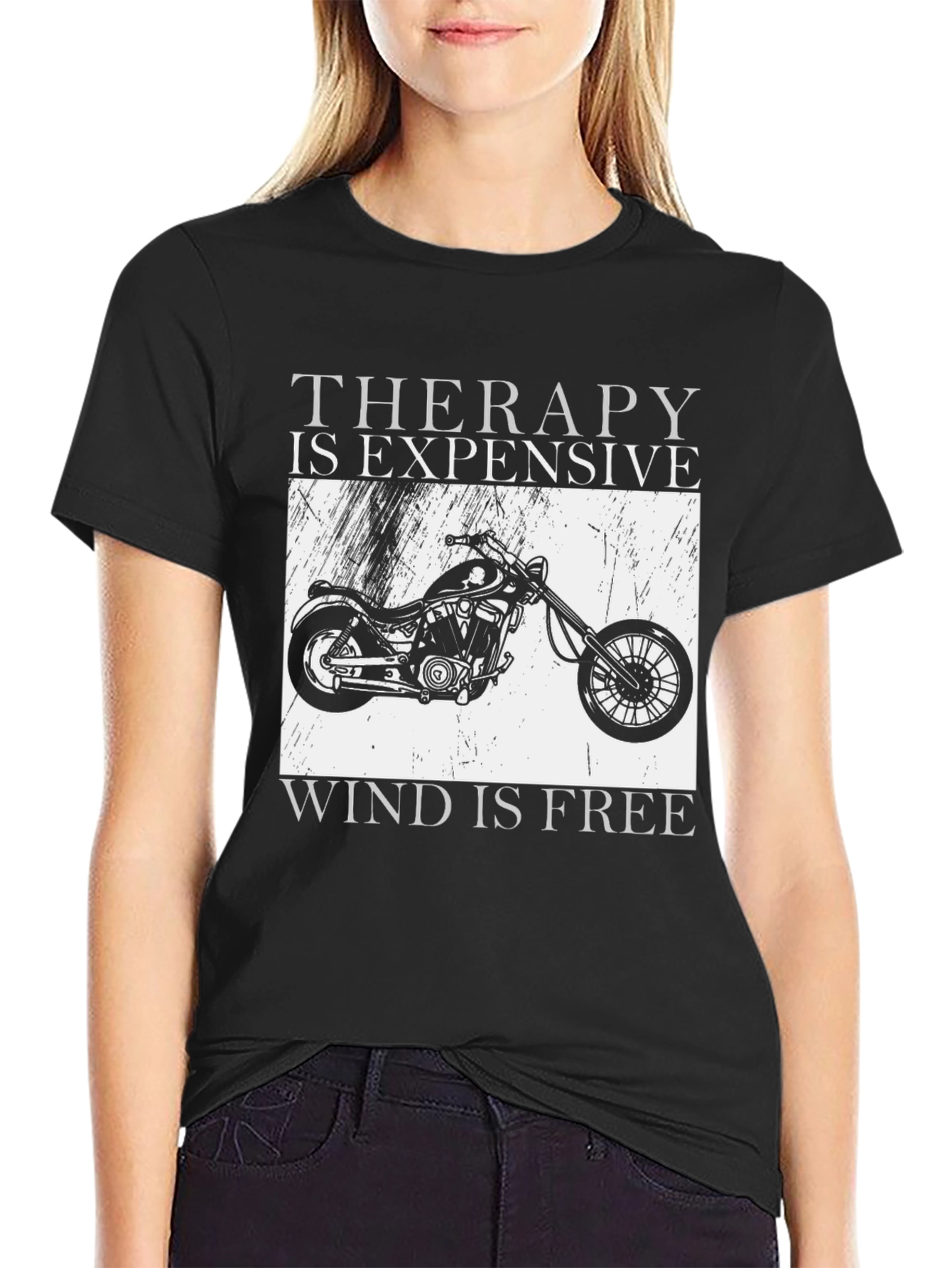 Therapy is Expensive Wind is Free Biker T-Shirt