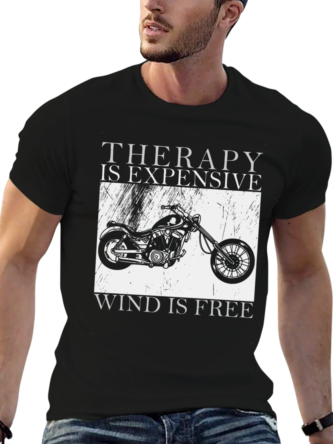 Therapy is Expensive Wind is Free Biker T-Shirt
