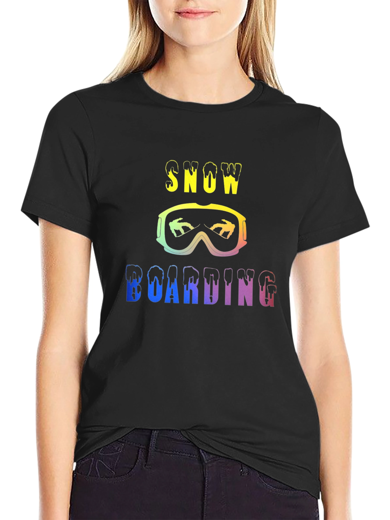 Rainbow Snowboarding Graphic T-Shirt