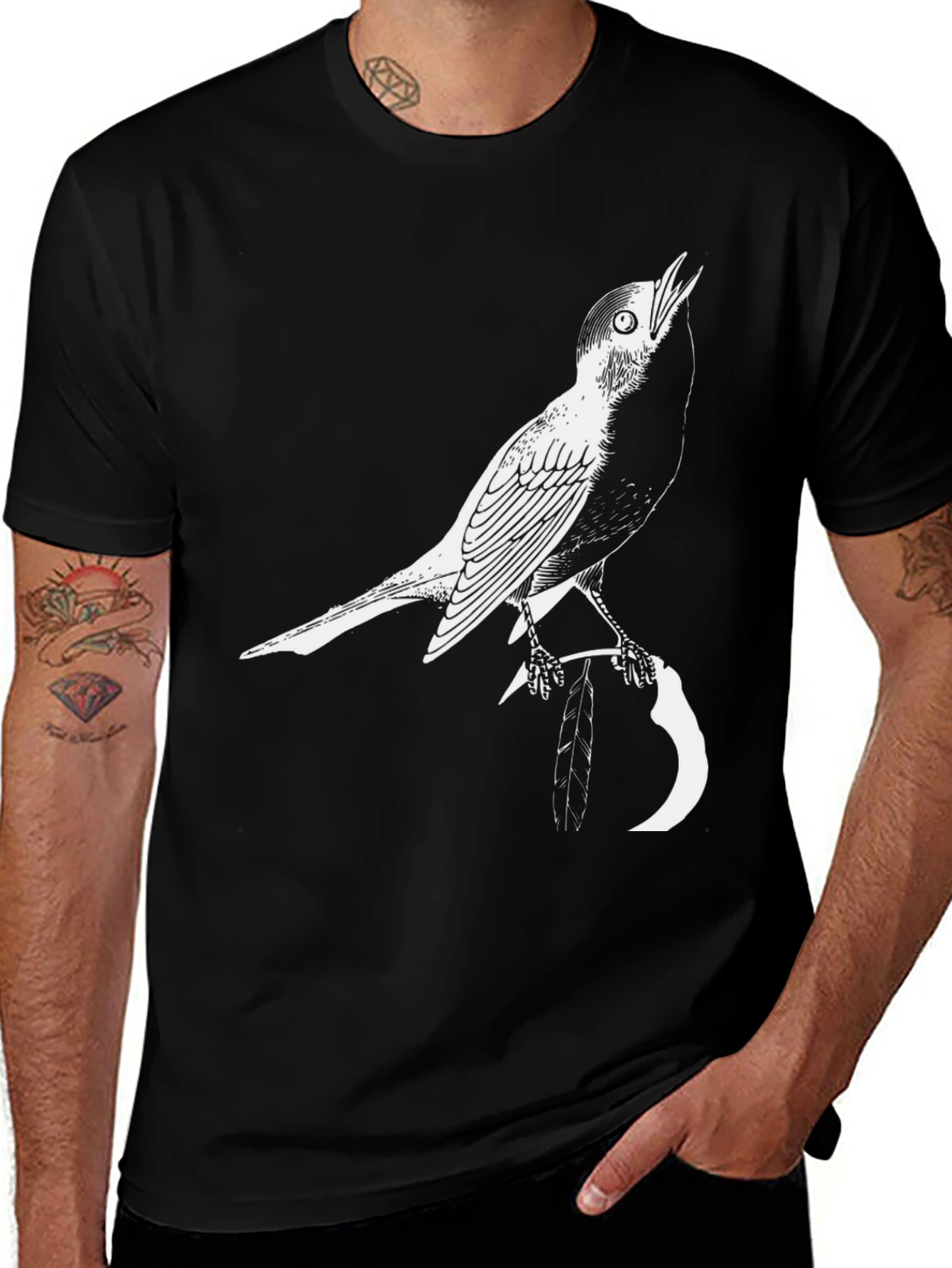Bird Graphic Black T-Shirt