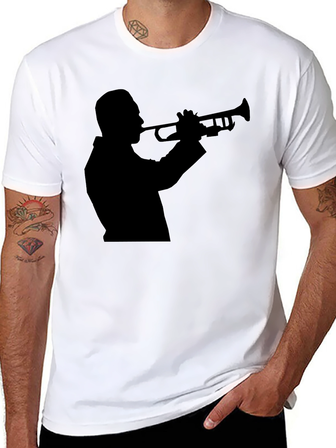 Jazz Trumpet Player Silhouette Graphic T-Shirt