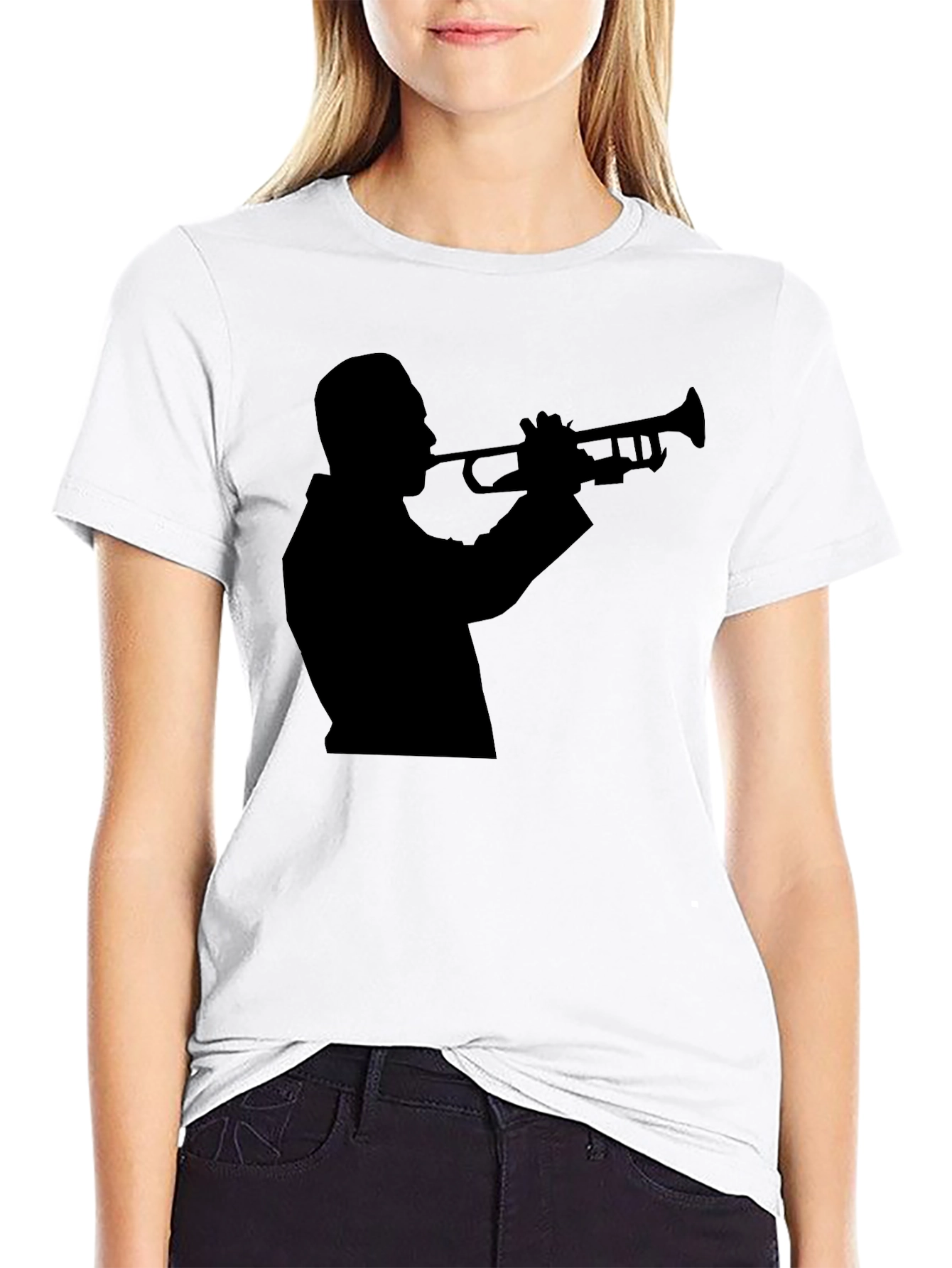 Jazz Trumpet Player Silhouette Graphic T-Shirt
