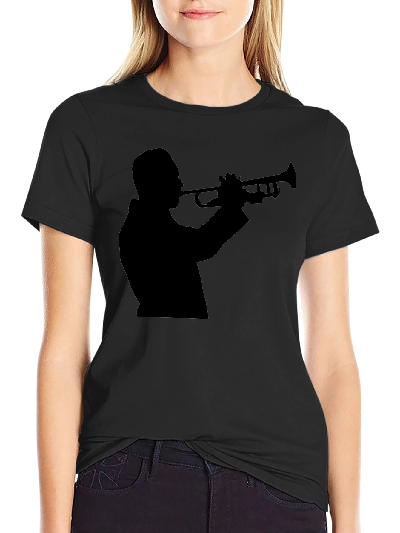 Jazz Trumpet Player Silhouette Graphic T-Shirt