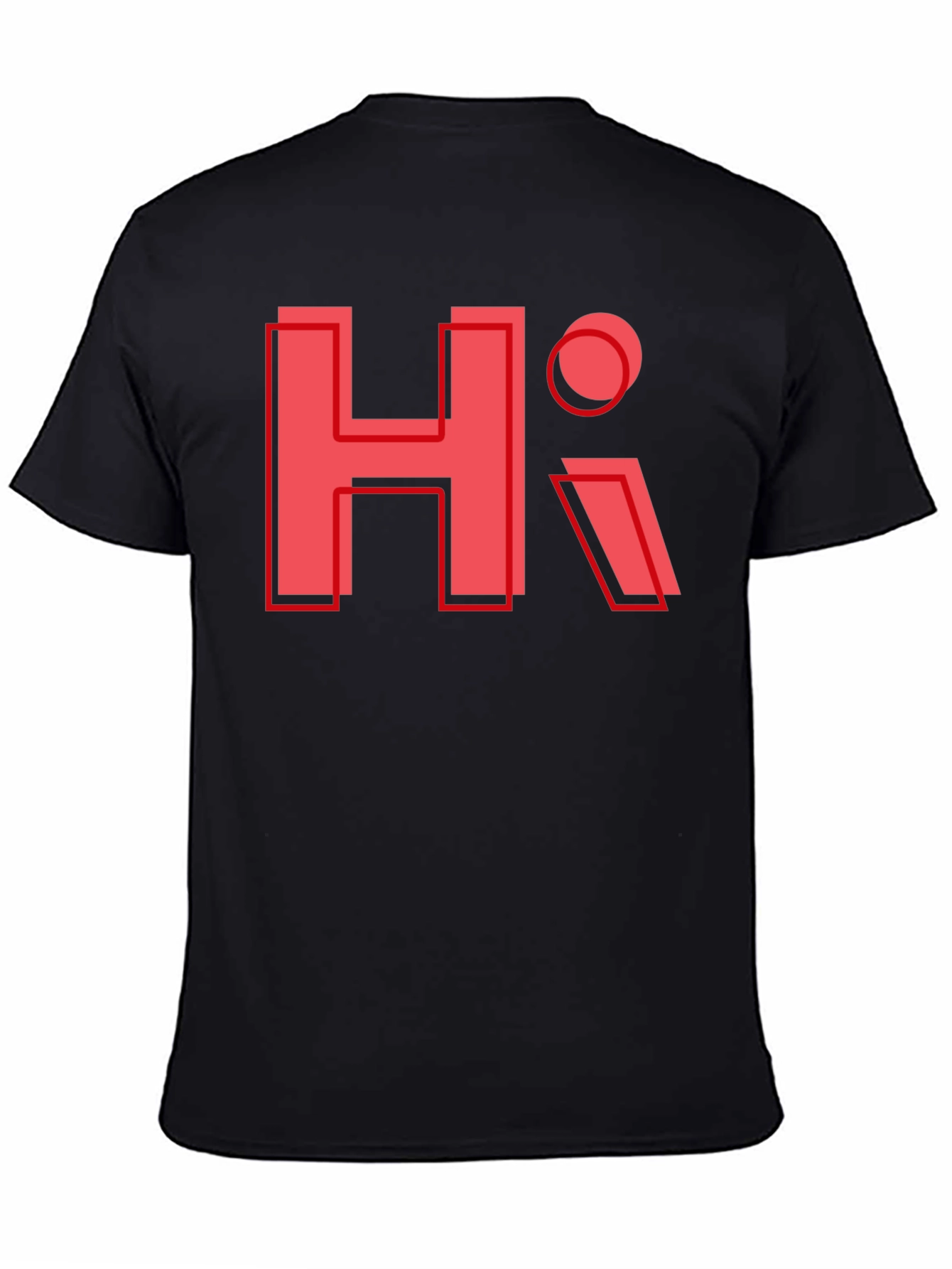 Trendy HI Graphic Tee - Black Casual T-Shirt