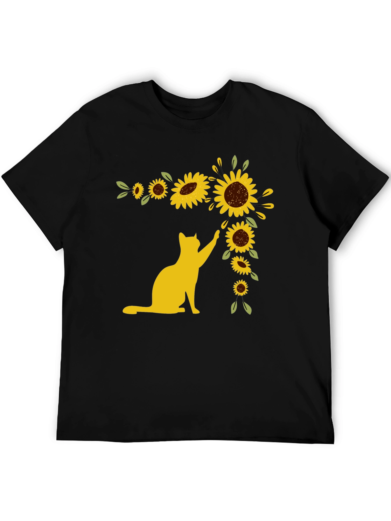 Cat Sunflower T-Shirt - Whimsical Graphic Tee