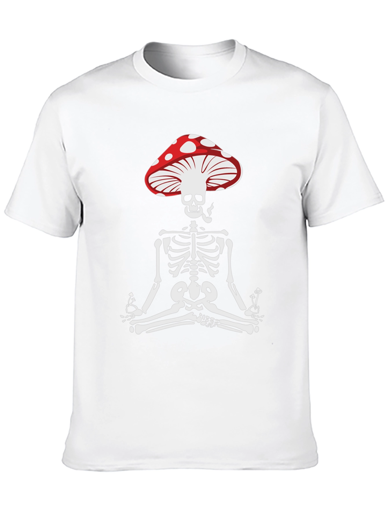 Mushroom Skull Tee - Meditating Skeleton T-Shirt