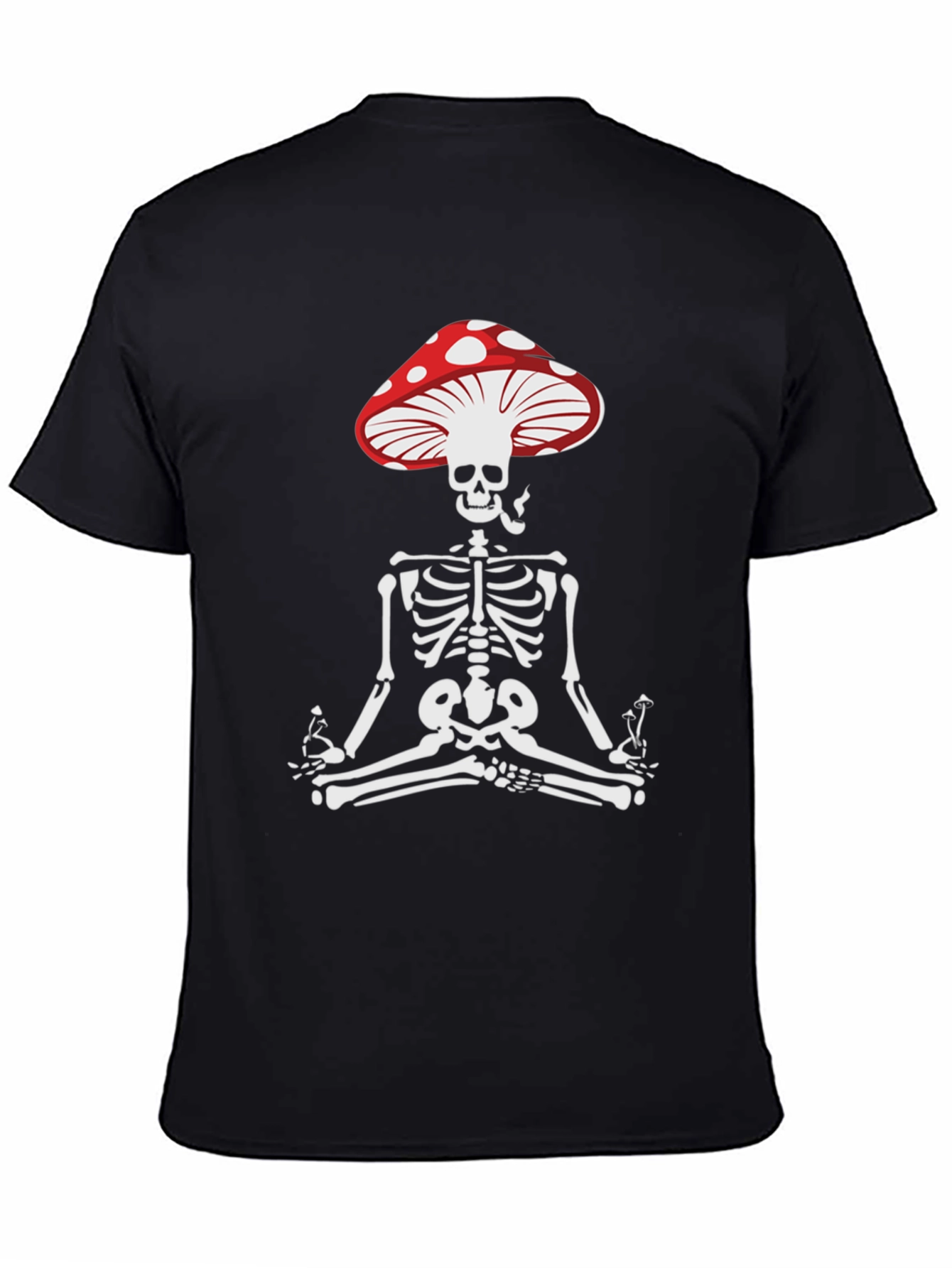 Mushroom Skull Tee - Meditating Skeleton T-Shirt